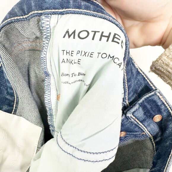 MOTHER SUPERIOR Pixie Tomcat Ankle Jean Born to Bite Med Wash 27 - Picture 8 of 10